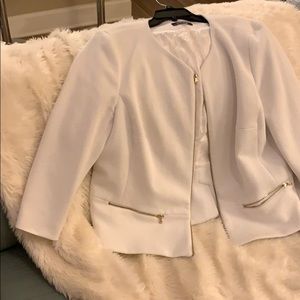 White Nine West Blazer 16W with Gold Detail